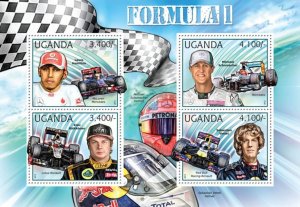 UGANDA - 2012 - Formula 1 - Perf 4v Sheet - Mint Never Hinged