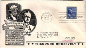 #830 Theodore Roosevelt Prexie Presidential – Anderson Cachet Addressed to ...