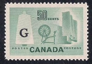 Canada #O38 50 cent Textile M OG NH EGRADED XF-SUPERB 97 XXF