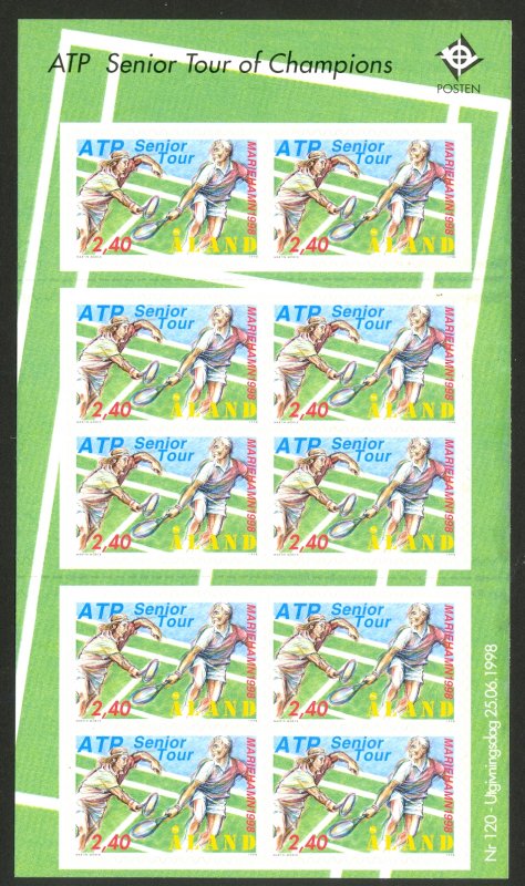 ALAND ISLANDS 1998 TENNIS Sports Issue Sheet of 10 Sc 147 x10 MNH