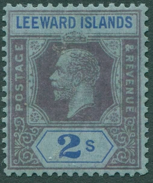 Leeward Islands 1912 SG74 2s purple and blue on blue KGV wmk ca MLH