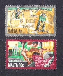 MALTA SCOTT #599-600 USED 8,10c 1981