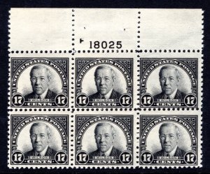 US 1925 ** Sc 263 Wilson Plate Block of 6 Fine Centering Fresh Color