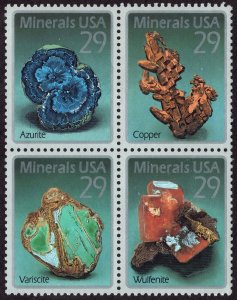 SC#2700-03 29¢ Minerals Block of Four (1992) MNH