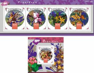 Orchids Orchideen Blumen Flowers Flora Guinea-Bissau MNH stamp set