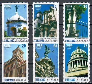 CUBA Sc# 5257-5262 TOURISM  Architecture  CPL SET of 6  2011  MNH