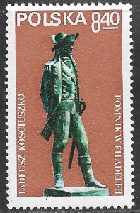 POLAND 1979 KOSCIUSZKO MONUMENT in Philadelphia Issue Sc 2345 MNH