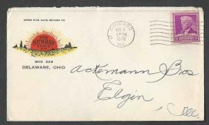 DATE 1940 COVER DELAWARE OH THE SUNRAY STOVE CO IN RED YELLOW & BLACK