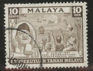 Federation of Malaya Scott 84 used 1957 stamp