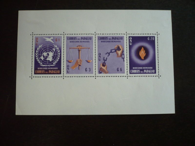 Stamps - Paraguay - Scott# 565-568 - Mint Hinged Souvenir Sheet