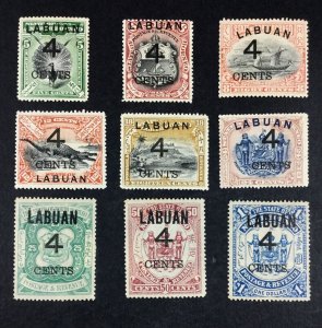 MOMEN: LABUAN SG #102-110 1899 MINT OG H £250 LOT #68146