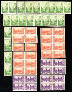 US Stamps # 756-65 MNH VF Lot Of 20 Sets Blocks And Pairs Scott Value $310.00
