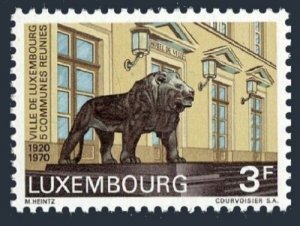 Luxembourg 493 block/4, MNH. Mi 812. City of Luxembourg, 50th Ann. 1970. Lion. 