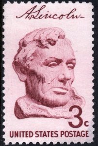 SC#1114 3¢ Lincoln Sesquicentennial Issue: Lincoln by Gutson Borglum (1959) MNH