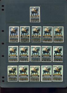 16 DIFFERENT CHICAGO INTERNATIONAL LIVE STOCK EXPO POSTER STAMPS 1925//1958 L562