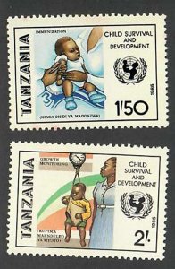 Tanzania; Scott 323-324;  1986;  Unused; NH