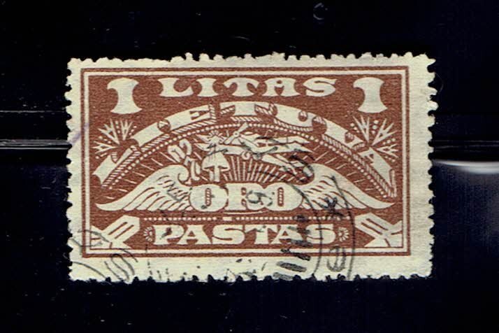 LITHUANIA SCOTT#C35 1924 1L FLIGHT - USED