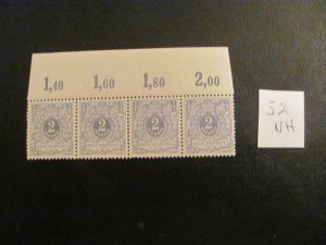 GERMANY 1900 MNH MI.NR. 52 NUMERAL STRIP