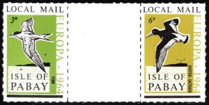 1964 Cinderella Isle Of Pabay Local Mail Europa Horizontal Gutter Pair MNH