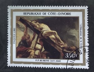 Ivory Coast 1983 Scott 676 CTO - 350fr,   Easter,  painting by Peter Paul Rubens