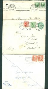 Denmark.  3 Postal Used Covers/Stationery. 1911 Pair-1914 Uprated- 1958 Sundaylt