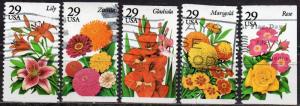 United States 2829-33 - Used -  29c Flowers (1994) (cv $1.50)