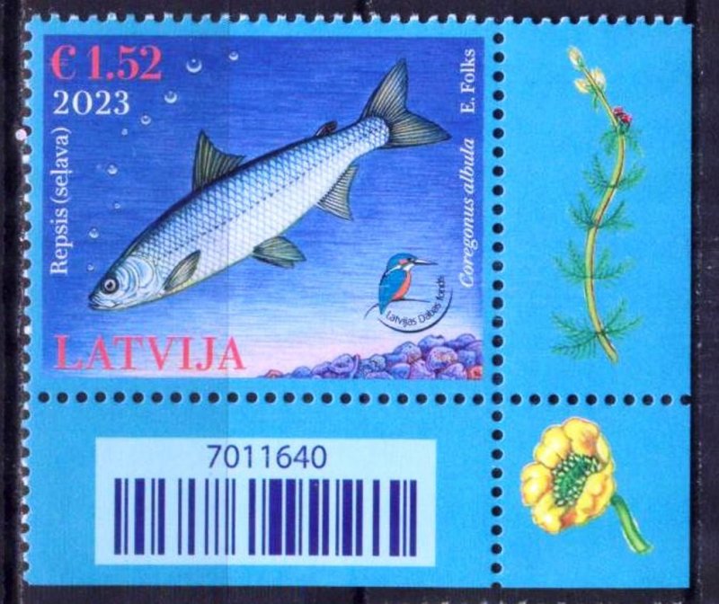 Latvia 2023 Marine Life Fishes MNH