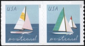 SC#5749-50 (Forever Postcard Rate) Sailboats Coil Pair (2023) SA