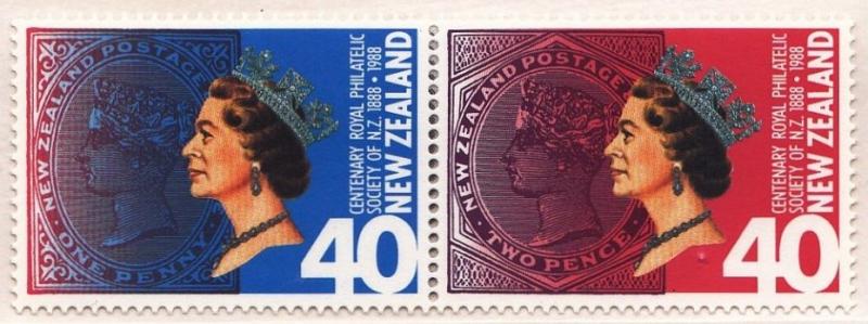 NEW ZEALAND 1988 - 40c SE-TENANT PAIR MNH