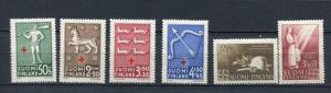 Finland 1943 Sc B54-59 Mi 271-6 MNH Complete year (-1 stamp) 3748