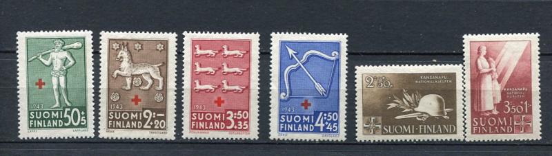 Finland 1943 Sc B54-59 Mi 271-6 MNH Complete year (-1 stamp) 3748