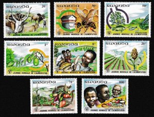 Rwanda Bees Cattle Bananas Fruits World Food Day 8v 1982 MNH SC#1075-1082