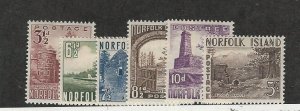 Norfolk Island, Postage Stamp, #13-18 Mint Hinged, 1953