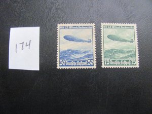 Germany 1936 MNH  SC C57-58  SET VF/XF 50 EUROS (174)