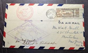 1930 USA LZ 127 Graf Zeppelin Postcard Cover NY to Montrain NJ #C14
