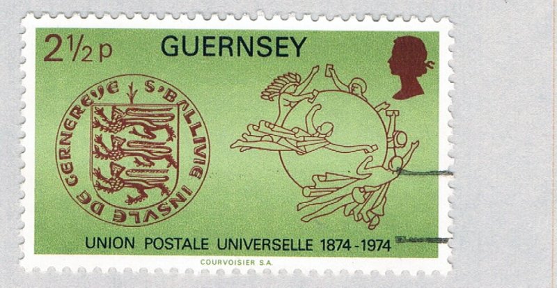 Guernsey 111 Used Seal and UPU Emblem 1 1974 (BP66615)