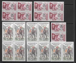 Laos B4-5 WRY stock MNH X 10, vf, 2020 CV $85.00