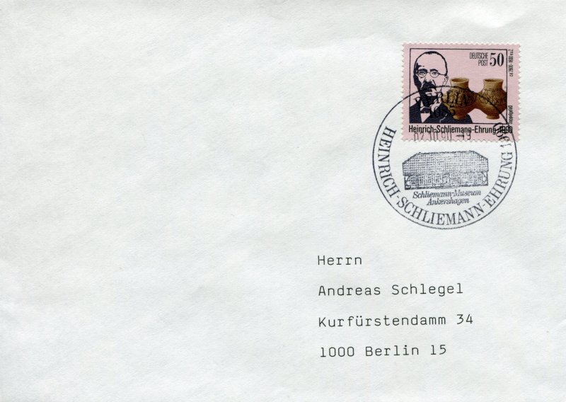 DDR Sc.#  2 Card with Souvenier Cancels  2 Special Letters engraved  and 2 used