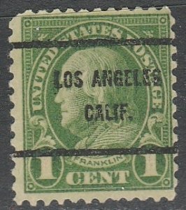 United States   552 (9)   Precancel /  Los Angeles   (O)     1923