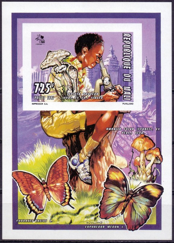 Mali. 1995. lbl 1356. Butterfly scouts. MNH.