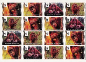 Sweden WWF self-adhesive poster stamps seals orangutans