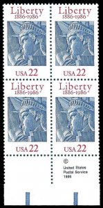 PCBstamps   US #2224 CW 88c(4x22c)Statue of Liberty, MNH, (CW-4)