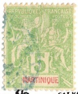1892 French Martinique 5, 10, 40 Centimes  Peace & Commerce Issues Used