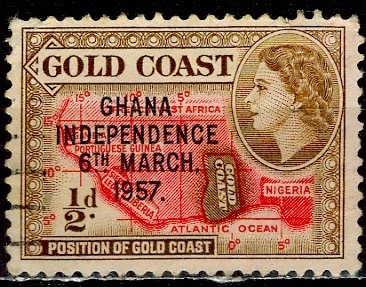 Ghana; 1957: Sc. # 5: O/Used Single Stamp