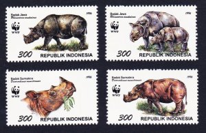 Indonesia WWF Rhinoceros 4v 1996 MNH SC#1673 a-d SG#2267-2270 MI#1648-1651