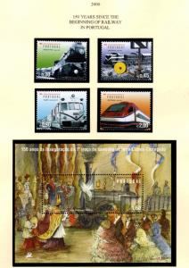 Portugal Scott 2868-2872 Railroad souvenir sheet set MNH**  2006