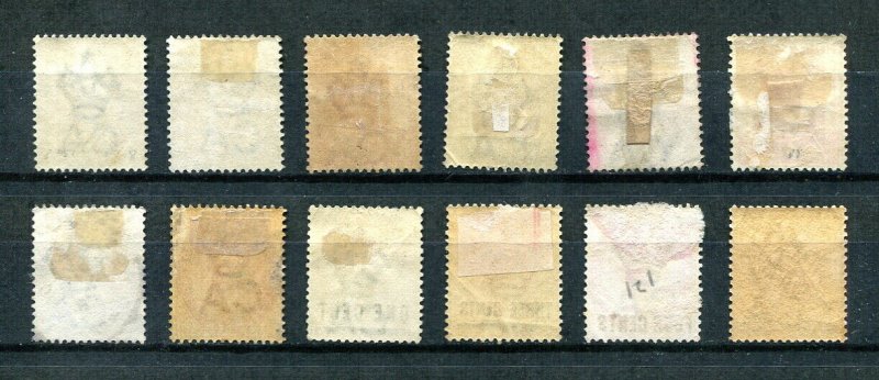 x487 - STRAITS SETTLEMENTS Lot of (12) QV Period Stamps. Used, Mint