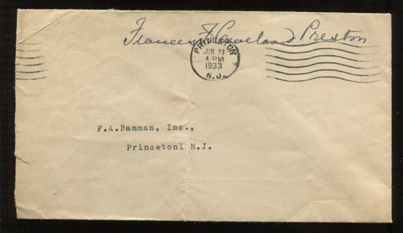 FRANCES F. CLEVELAND PRESTON Hand Signed  Free Frank Cover LV6387