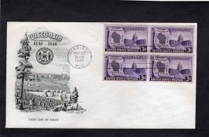 957 Wisconsin, blk/4 FDC Artmaster address erased