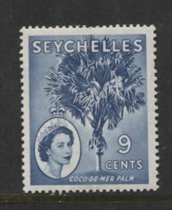 Seychelles - Scott 159 - QEII Definitive -1952 -MLH - Single 9c Stamp